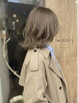 ニコリヘアワークス(nicori hair works)&nbsp;ミディアム×ベージュ×レイヤー2