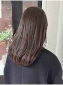 レイヤーカット グレージュカラー ダークブラウン