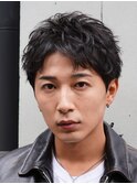 原宿ルーズショートメンズツイストスパイラルパーマ大人短髪ヘア