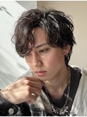 ウルフセンターパートショートネープシースルーマッシュ襟足有り