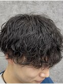 ナチュラル質感メンズ波巻きパーマ