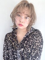 アルバム 銀座(ALBUM GINZA) ナチュラルウルフ_毛先パーマことりベージュ_56829