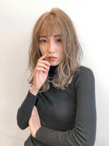 シェノン 西梅田(CHAINON)&nbsp;前髪/レイヤーカット/ハイトーン/グレーベージュ/髪質改善