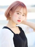 【色落ちもお任せ】ペールピンクボブヘア