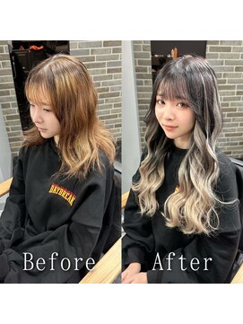 あるじゃんすー 仙台店 ホワイトベージュ#シールエクステ#グラデーション#韓国#仙台