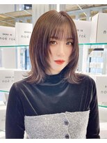 ノエロク 岐阜(noe rok)&nbsp;【マロンベージュ】の顔まわりレイヤースタイル