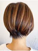 20代30代40代ハイライト外国人風カラー立体感ショートボブ