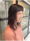椎名 ショートバング&くるくるパーマ