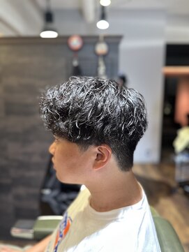 エクファフォーメン(EX-FA FOR MEN) ベリーショート/ダークアッシュ/ニュアンスパーマ/韓国マッシュ