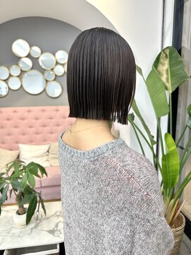 サンド 大阪梅田(sand) @morii_sandボブウルフ/黒髪/ネビージュ/小顔/ワンレン/大阪梅田