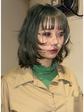 ドロップ(drop) 顔周りレイヤー×オリーブ　カーキグレージュ(表参道/青山）