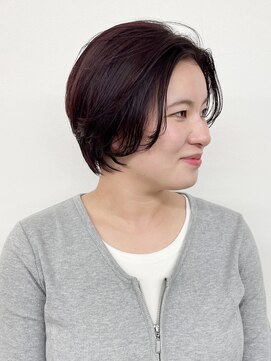 モリオフロムロンドン 松戸店(Morio from London) 【松戸　松田】柔らか毛流れショートボブ　チェリーレッド