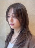 ★ロングレイヤー ワンカール 赤みなし透明感カラー ウザバング