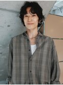 メンズボブメンズウルフパーマメンズ中性的ヘアメンズパーマ