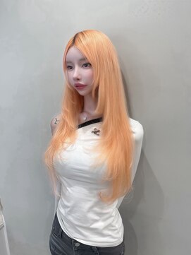 ラピス 渋谷本店(Lapis) オレンジカラー/レイヤーカット/シールエクステ/髪質改善