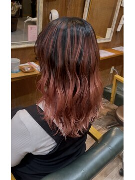 ヘアーサロン アトリエ(Hair salon ATORIE) バレイヤージュカラーブリーチピンクカラー