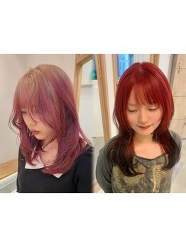 【ダメージレスで高発色なブリーチカラー】ケアブリーチを使用し、髪への負担を抑えながら透明感を引き出す