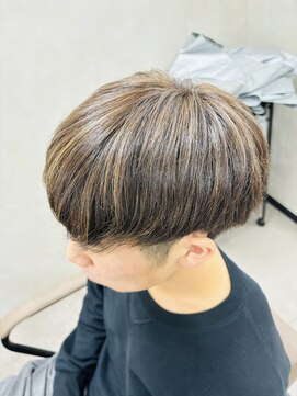 【メンズハイライト】メンズマッシュ＋ベージュハイライト