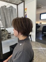 スクエアペア(SQUARE PAIR)&nbsp;ショートボブ　白髪ぼかし　カーキベージュ　40代50代60代