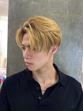 メンズサロン キング 心斎橋店(Men’s salon K!ng) 韓国マッシュセンターパートツーブロックメンズハイライトウルフ