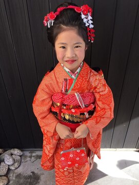 アオトソラ 七五三 日本髪