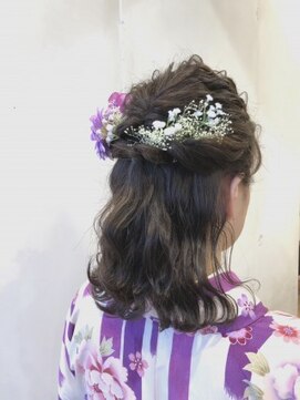 ペイジバイネオリーブ 吉祥寺店(Paige by Neolive) ハーフアップ 卒業袴着付け