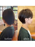 耳かけショートボブ