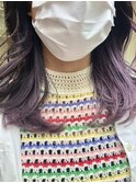 【志村】ホワイトパープル♪インナーカラー パープルグレージュ
