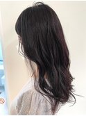セミロング×揺れる春パーマ