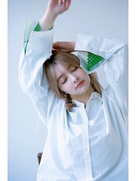 フレイムスヘアーアンドリラックス 西川口店 大人可愛いボブルフショコラベージュカールベビーバング