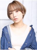 大人可愛い小顔秋カラー丸みショートボブ  A2