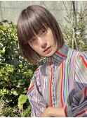 村上/切りっぱなしボブ ブラウンカラー 大人かわいい 20代30代