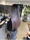 超ロングなのにサラサラ艶々バレイヤージュ_silky lavender ash_