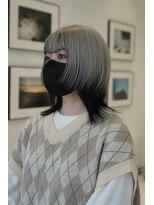 ハイブ 金沢(Hive)&nbsp;ホワイトシルバーハイトーンマッシュウルフ