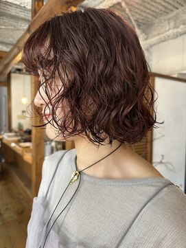 ニーム(nimes) レッドブラウン×パーマ