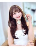 韓国風ロングレイヤー×似合わせシースルーバング10代20代30代
