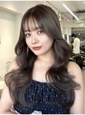 A199レイヤーカットくびれ巻き韓国ヘアーグレージュ