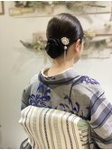 ショートヘアさんの浴衣でお仕事アップヘア