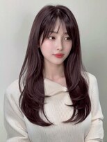 セブンルックス(7LOOKS) 【レイヤー】ボルドーラベンダー×ロングレイヤーヘア