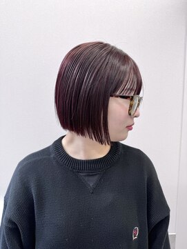 カルム 天神大名(calme) 【calme】春色ハイトーン ボブ ピンクカラー 透明感カラー