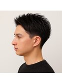 アップバング×眉カット