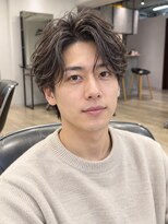 メンズルーパ 三宮 元町(Men's LOOPA)&nbsp;フェザーパーマセンターパート/メンズ/神戸/三宮