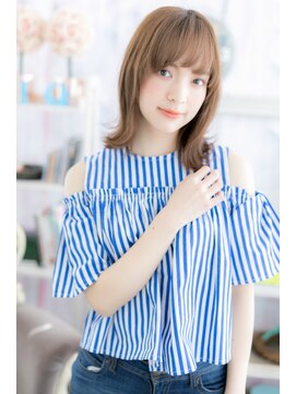 ミック ヘアアンドメイク アップ 駒込店(miq Hair&Make up) シースルーバングレイヤーカット小顔ミディアムウルフa1