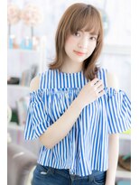 ミック ヘアアンドメイク アップ 駒込店(miq Hair&Make up) シースルーバングレイヤーカット小顔ミディアムウルフa1