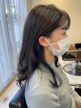 サロンドモエ(salon de MOET) 【大人気】イヤリングカラー　ダークブルー