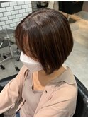 脱白髪染め☆白髪ぼかしハイライト大人美人ショート