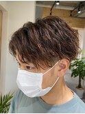 ツイストパーマツイストスパイラルパーマツーブロック刈り上げ