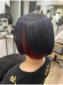 デザインインナーカラー×ショートボブ