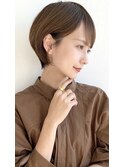 大人可愛い20代30代40代ショートボブ丸みショート◎