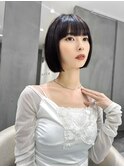 ショート タッセルボブ 縮毛矯正 髪質改善 韓国 切りっぱなし 1